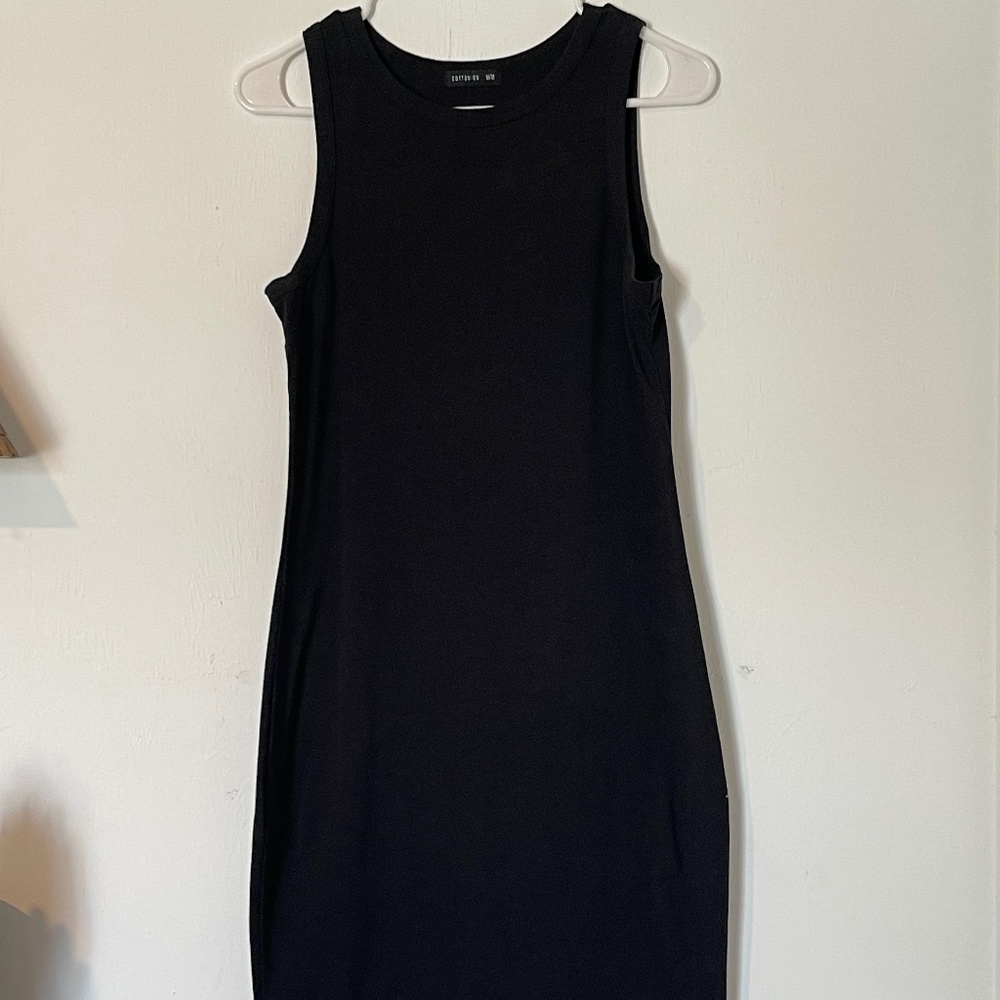 Cotton On Black Sleeveless Midi Tank Dress BodyCon M
